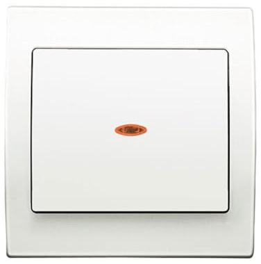 Va et Vient Lumineux Blanc Delta Iris + Plaque basic Blanc