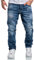 Amaci&Sons Herren Jeans Regular Straight Fit Denim Hose Destroyed 7984 Hellblau (Patches) W36/L34
