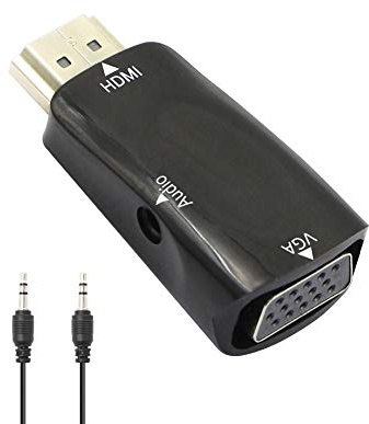 YACSEJAO HDMI to VGA Adapter，1080P HDMI Male to VGA Female Converter with Audio Compatible with Monitor, Laptop, Computer, PC, Desktop, Projector, HDTV, Chromebook, Ultrabooks and More