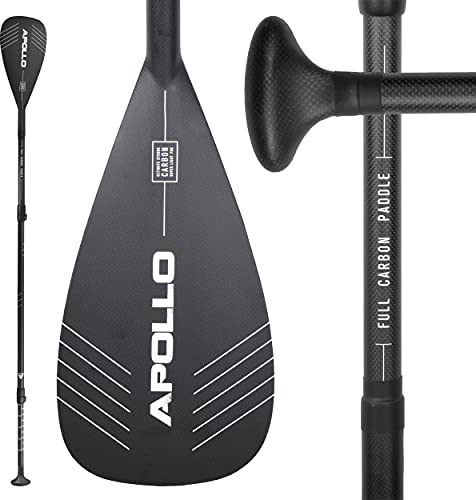 Apollo Carbon Paddel, SUP Paddel, 3-teiliges Paddel für Stand-Up-Paddling, 180-220 cm, Stechpaddel aus Carbon und Fiberglas für Kinder und Erwachsene