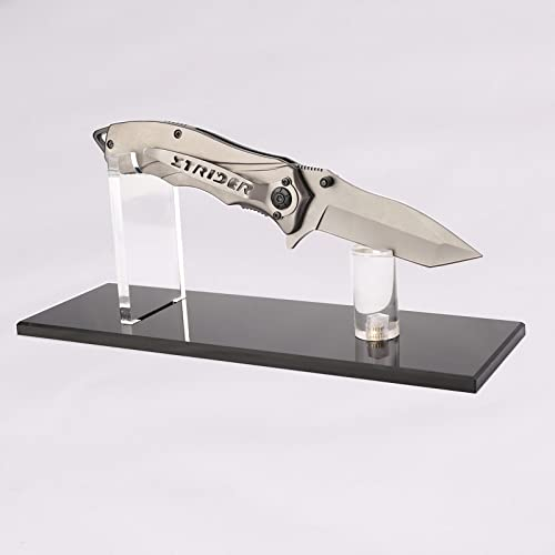 Portacuchillos navaja de bolsillo soporte de exhibición acrílico tácticas de supervivencia soporte para cuchillos al aire libre (1 pieza de negro)