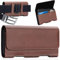 Handy Gürteltasche für iPhone,Samsung Magnetverschluss Handyholster mit ID-Kartenhalter Tasche, Handytasche Gürtel für Smartphone (L (16.5x9x1.3 cm), Braun)