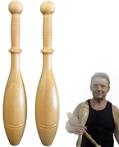 ZXSYYDS Indische Keulen Für Das Training, Hölzerne Keulenglocke, Tragbarer Griff- Und Unterarm-Krafttrainer, übungskeulen-Glocken-Set, Power-Workout-Stangen, Ganzkörpertraining Für Männer Und Frauen