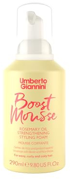 Umberto Giannini Strong Curls Mousse coiffante à l'huile de romarin pour cheveux bouclés, bouclés et ondulés – Comprend de la biotine – Sans sulfate et végétalien