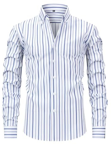RUMAOZIA Chemise d'affaires pour homme - Rayures verticales - Imprimé - Manches longues - Randonnée - Fonctionnel - Ventre - Vert olive - Piqué - Joli ruban - Turquoise - UV - Décontracté - Taille du
