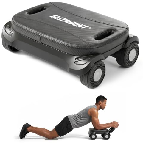 EAST MOUNT Ab Roller Wheel - Ab Roller with Elbow Support for Core Workout Belly Fat Automatic Rebound Abdominal Wheel for Women Men Home Gym Equipment (Black)