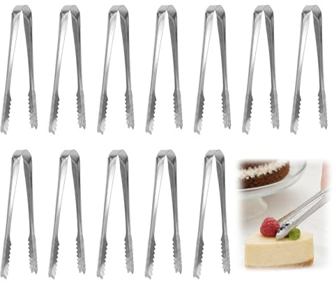 12 pinze per il ghiaccio, pinze in acciaio inossidabile, pinze per gelati, biscotti, buffet, caffè e cucina a casa