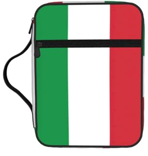 DIEzig Sac de rangement multi-poches avec imprimé drapeau italien pour livre, tablette et stylo