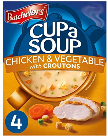 Batchelors Cup a Soup Chicken & Vegetable With Croutons Instant Soup, 4 Sachets Per 110 g Box (Total 9 Boxes = 36 Sachets)