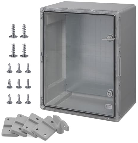 BOXEXPERT® Verteilerkasten außen wasserdicht [ABS Kunststoff IP65 Gehäuse inkl. Sichttür] grau (Serie Fleet) 500x400x240mm | Schaltschrank außen | Wandschrank | Industriegehäuse | Leergehäuse