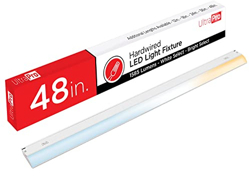 UltraPro 48 inch Hardwired Under Cabinet Lights, 3 Color Settings - 2700K/4000K/5000K - Warm White, Cool White, and Daylight, Under Cabinet Lighting, Dimmable Under Counter Lights for Kitchen, 45370