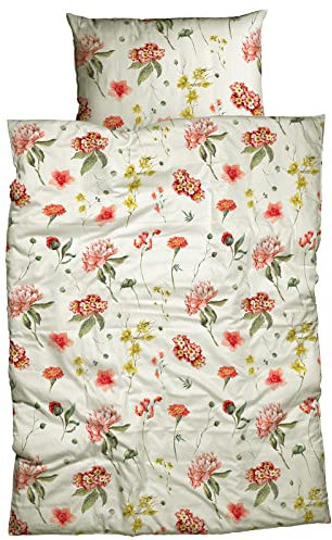 Traumschlaf Biber Bettwäsche Fridoline orange Ecru 1 Bettbezug 155 x 220 cm + 1 Kissenbezug 80 x 80 cm