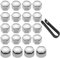 LICQIC 17mm Wheel Nut Covers, 20 Pcs Car Wheel Nut Caps (16 Standard + 4 Locking), Universal Wheel Bolt Covers with Removal Tool, Gloss Silver