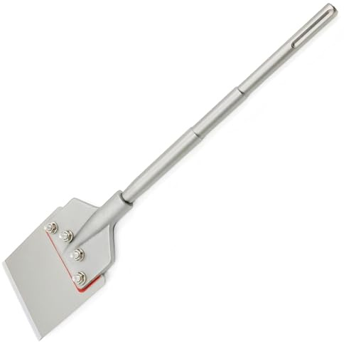 Regiis Tech SDS Max Floor Scraper 6 in. x 24.4 in. Removable Handle Wide Tile Flooring Adhesives Remover, Thinset Removal Tool Chisel Bit for Rotary Hammer Drill