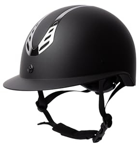 Horze casco da equitazione da donna Celeste, casco da equitazione per donna, certificato EN 1384:2023, nero, 58-60