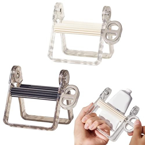 2 Pack Toothpaste Squeezers, Plastic Toothpaste Roller Tube Squeezer Toothpaste Dispenser Tube Wringer for Paints Colour Paste Cosmetic Tube