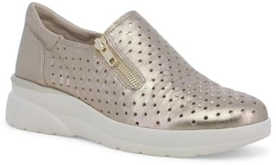 Melluso K55432Z Scarpa Donna Primaverile in Pelle col Oro Traforata con Cerniera Oro 38