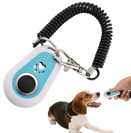 Clicker di addestramento per cane-Clicker per comportamenti per animali domestici con design a due colori, forma ovale | Richiamo del cinturino da polso per utensili per animali, caccia, obbedienza, a