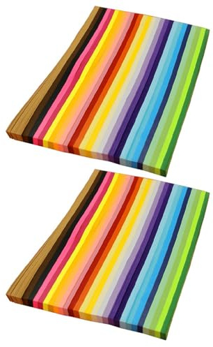 Zolynx 2X 1350 Fogli di Strisce di Carta per Stelle, 27 Colori Assortiti di Carta per Stelle, Carta per Stelle su Entrambi I Lati, per Bambini e Adulti