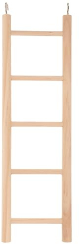 CRAFTHROU Scala per Uccelli in Legno Khaki per Gabbia, Giocattolo per Arrampicata e Gioco, per Pappagalli e Piccoli Roditori come Criceti e Topi