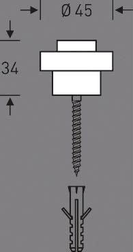 FSB Türpuffer 38 3881 45/34 Aluminium eloxiert, 1 Stück, silber,0 38 3881 00000 0105