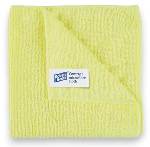 Robert Scott CICS131 Microfibre Cloth, Contract, 40 cm x 40 cm, Yellow (Pack of 10)
