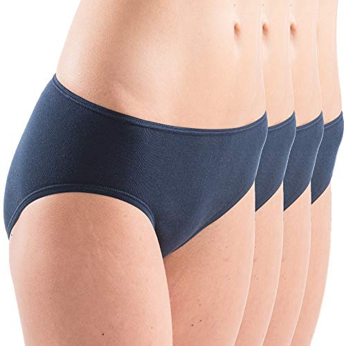 HERMKO 1031 dam midislip ekologisk bomull 4-pack (andra färger)