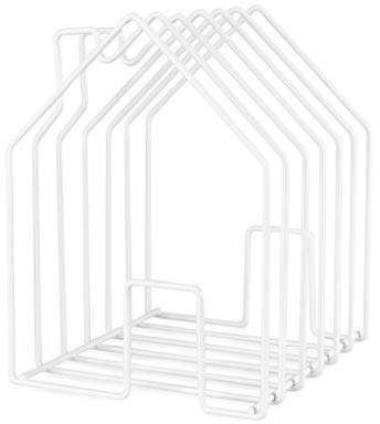 Balvi Revistero Home Color blanco En forma de casa Gran capacidad para revistas, catálogos o diarios