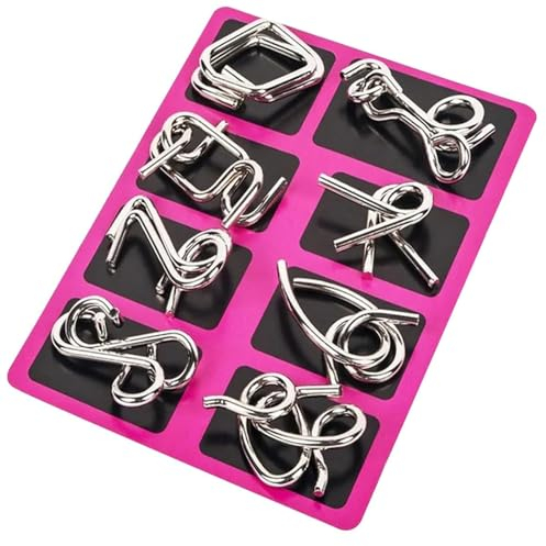 VIKY® Metall Puzzle, Knobelspiele Metall,Knobelspiele für Erwachsene und Kinder IQ Puzzle Set, Geduldspiele für Kinder, 3D Geduldsspiel für Erwachsene & Kinder, IQ Spiele Geschicklichkeitsspiele