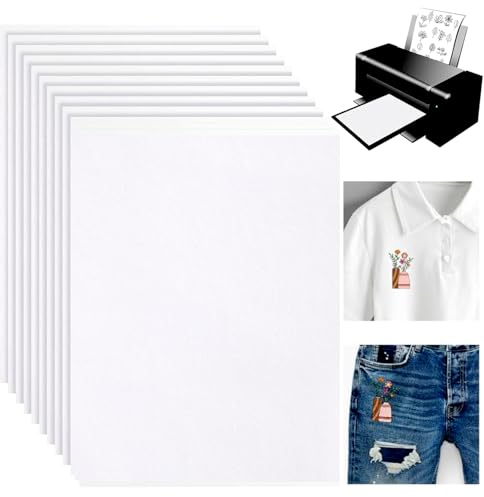 POFIBO 12 Stück A4 Stickvlies Wasserlöslich Selbstklebend, Stickvlies Wasserlöslich Stickvorlagen, Schneiden Sie in verschiedenen Größen - für drucker und handnäh-stickvliese