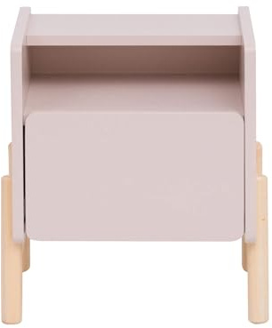 Rebecca Mobili Comodino per Cameretta, Comodino Montessori, Rosa Marrone, MDF Pino, con Bordi Arrotondati, Stabile, Organizzazione Cameretta - Misure HxLxP: 49 x 43 x 30 cm - Art. RE7129