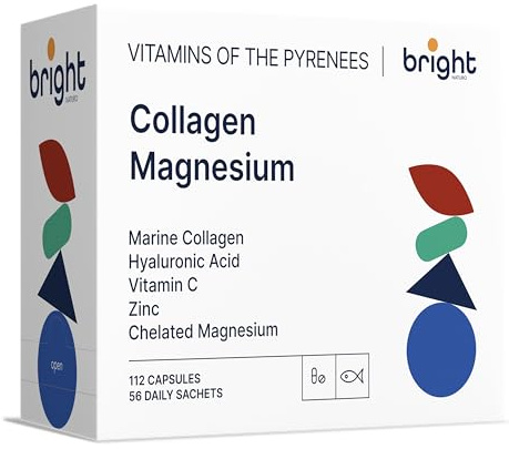 Collagène Marin Hydrolysé avec Acide Hyaluronique et Magnésium Chélaté – Capsules Premium pour la Peau, les Articulations, le Cœur et le Bien-être Général | Pour 2 Mois (56 Doses Quotidiennes)