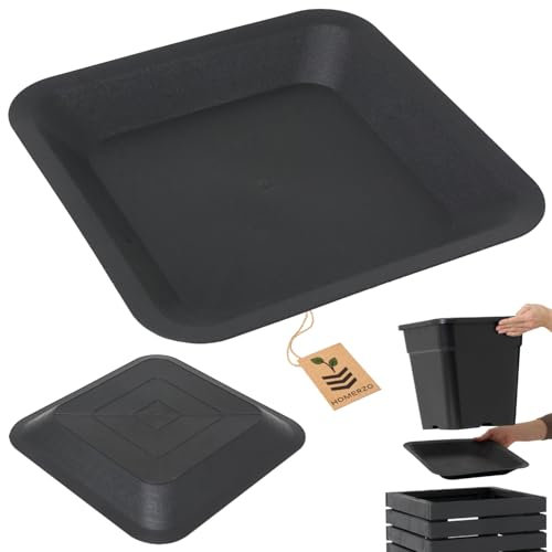 HOMERZO Untersetzer für Blumentöpfe Pflanzen quadratisch 30,5x30,5 cm passend für Töpfe Kunststoff