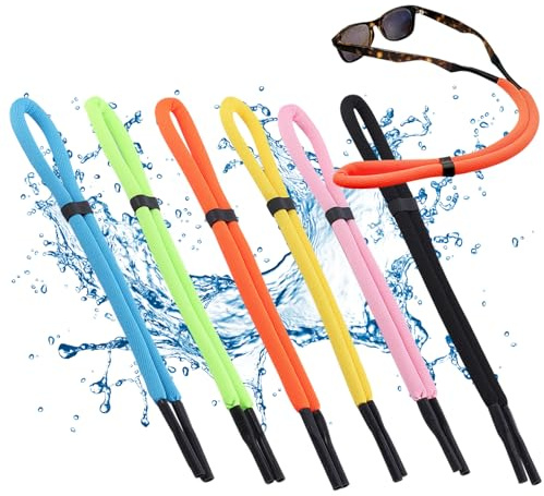 TYXHXTF 6 Pezzi Cinturino per Occhiali Galleggianti, Cinturino per Occhiali da Sole Anti-smarrimento Cinghie, per Uomo e Donna Sport Acquatici Kayak Canottaggio Surf