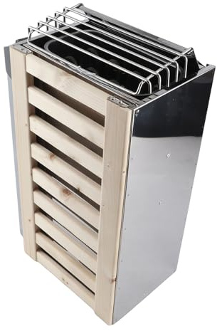 Cryfokt Poêle de Sauna en Acier Inoxydable Équipement de Chauffage Efficace pour Salle de Sauna Chauffage de Type à Contrôle Interne 3,6 KW pour Hôtel et Centre de Remise en Forme 20,1 X 12,6 X 8,1