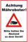 Achtung Mähroboter Schild | 20 x 30 cm | Bitte halten Sie Abstand zu dem Gerät Alu-Hinweisschild 3mm | Alu-Dibond-Platte