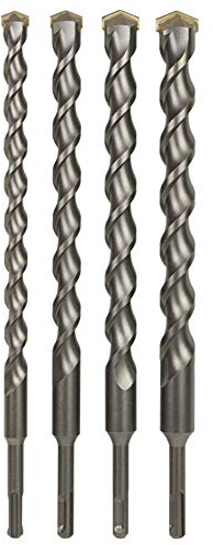Sabre Tools 4-Piece 12 Inch SDS Plus Drill Bit Set, Carbide Tipped, Rotary Hammer Drill Bits for Brick, Stone, Concrete (5/8 x 12, 3/4 x 12, 7/8 x 12, 1 x 12)