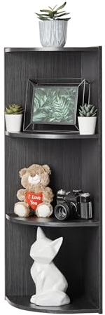 Iris Ohyama Eck-Holzbücherregal, 3 Etagen, Schwarz, Vielseitig, Modular, Offenes Regal, Für Wohnzimmer, Büro, Schlafzimmer, Platzsparend, Bücher, CD, Dekor, Einfacher Aufbau, CX-3C