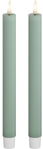 Deluxe Homeart Salvia Green - Candela a stelo 2 pezzi (24 cm)