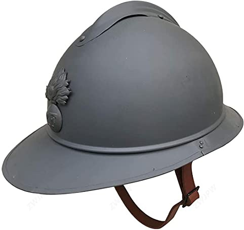 Frankreich M1915 Adrian Helm, Eisenhelm WW1 WW2 Retro French Army Vintage Helm Army Helm Reproduktion Mit Lederfutter für Airsoft Paintball Outdoor-Sportarten