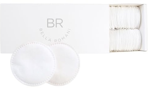Bella Romani Cotton Rounds Makeup Remover Pads - Pack of 200 - Organic Pads, Lint Free, Eco-Friendly, Compostable, Unique Triple Layers & Ultra Soft - Nail Polish Remover (White, 200)
