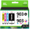 Glliter 903XL Multipack für HP 903 Druckerpatronen für HP 903 XL Kompatibel mit HP Officejet 6950 Druckerpatronen für HP Officejet Pro 6970 6960 6974(‎‎‎‎‎‎‎Schwarz Cyan Magenta Gelb, 4er-Pack)