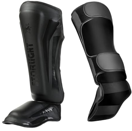 Chaoyilian Kick Boxing Shin Guards,Espinilleras Kick Boxing NiñO,Protectores De Pierna para Kickboxing,Tibiales Muay Thai,Unisex Adulto,Comfort,para Piernas para Artes Marciales,Equipo De Boxeo