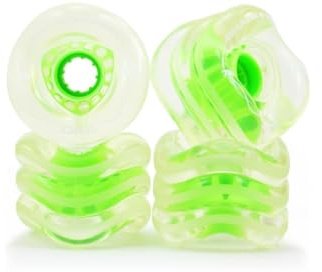 Roue Sk8 Shark - 60mm 78a California Roll - Couleur Clear Avec Green Hub - Shark Wheel
