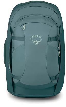 Osprey Farpoint Men's Travel Pack, 70L, Cascade Blue-Torrent Blue | carry on bag, laptop sleeve, personal item, detachable daypack, personal item backpack, Blue color, OS size