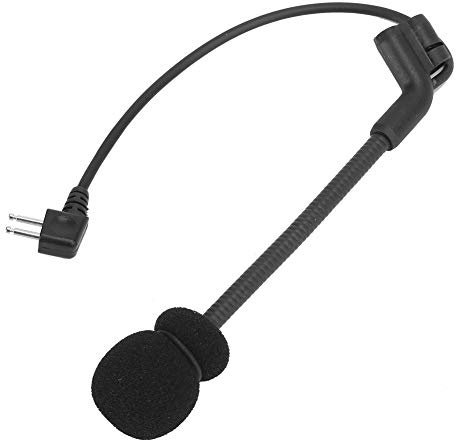 Ongoion Microphone 2 Broches Durable Plug and Play Noir, Microphone Tactique Robuste, Longue durée de Vie pour Comtac Armorwerx Comtac III