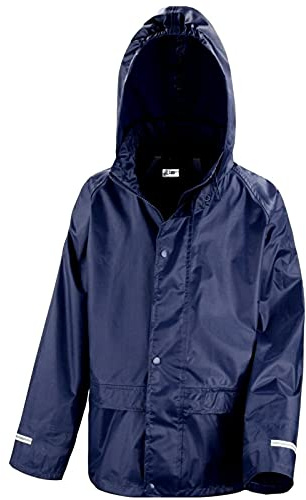 Rainsuit Shop Kids Waterproof Rain Jacket In Black, Pink, Red or Royal Blue Childs Childrens Boys Girls (Navy, 3-4 Years)