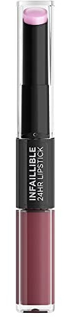 L'Oréal Paris Infaillible 2-Step 209 Violet Parfait Lipstick for 24 Hours Full Lips with Moisturising Lip Balm