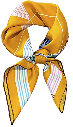 JERLA Damen Jasilk Quadratischer Seidenschal, Twill Orange Pferd, 26.7”