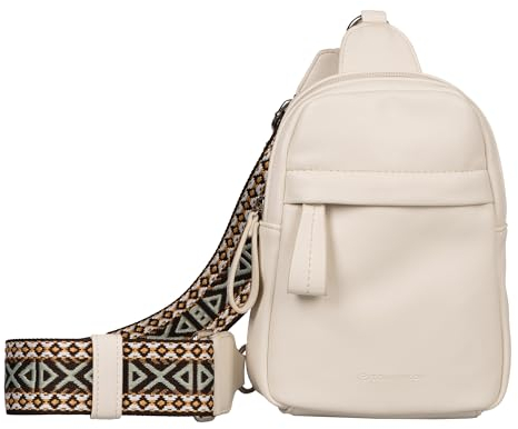 TOM TAILOR Palina Damen Handtasche Sling Bag Rucksack, 2 L Weiß